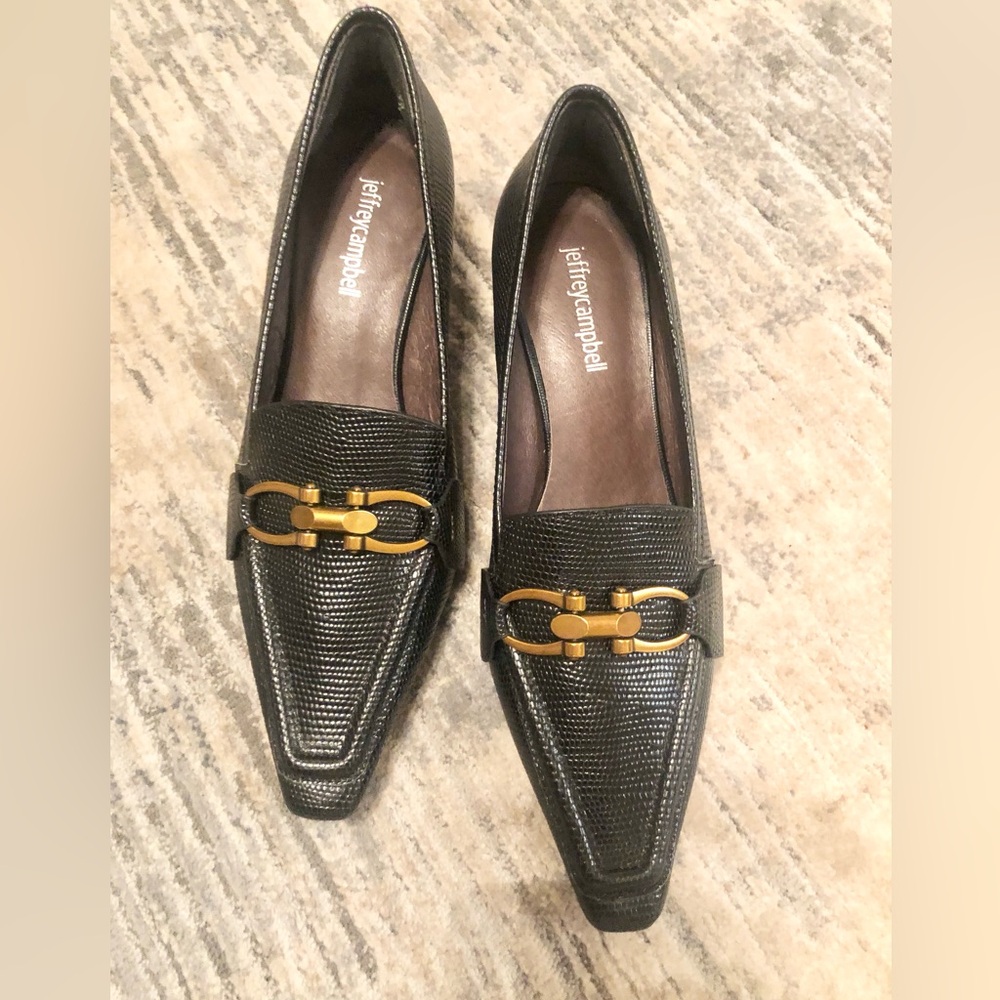 Jeffrey Campbell Black Heels with Gold Accent
